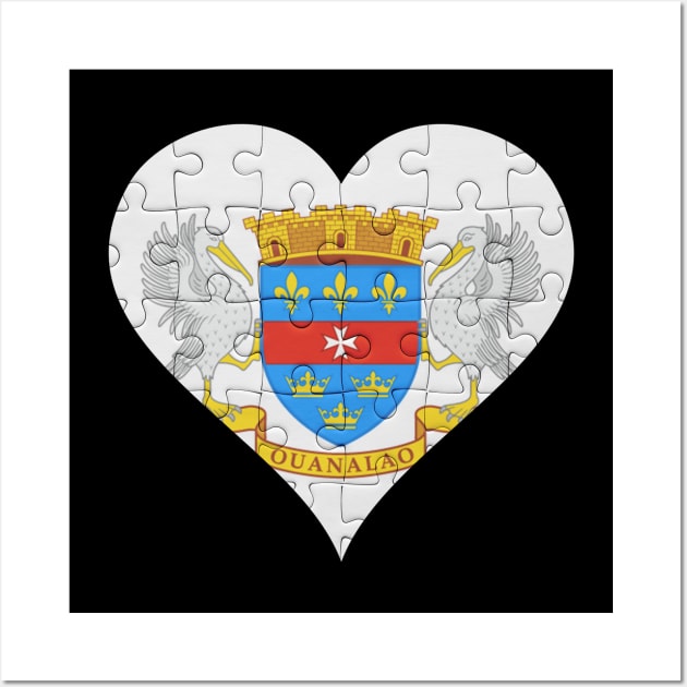 St Barts Jigsaw Puzzle Heart Design - Gift for St Barts With Saint Barthelemy Roots Wall Art by Country Flags